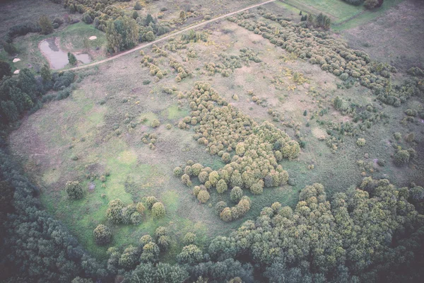 Forests and fields from above - retro, vintage — Stock Photo, Image