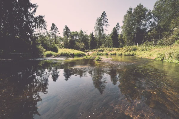 Picturesque river view - retro, vintage — Stock Photo, Image