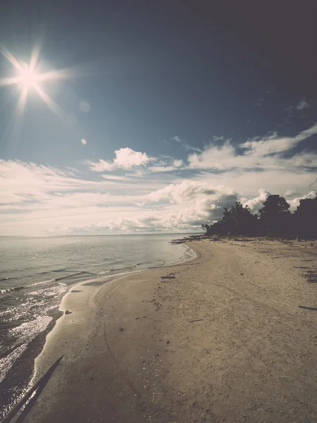 Horizonte de playa con arena y perspectiva - retro, vintage — Foto de Stock