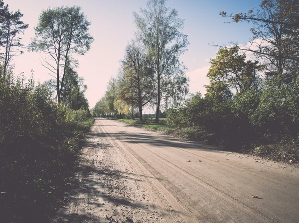 Pusty polna droga - retro, vintage — Zdjęcie stockowe