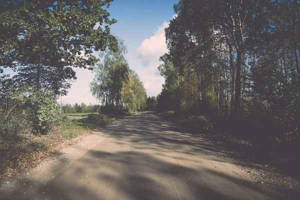 Pusty polna droga - retro, vintage — Zdjęcie stockowe