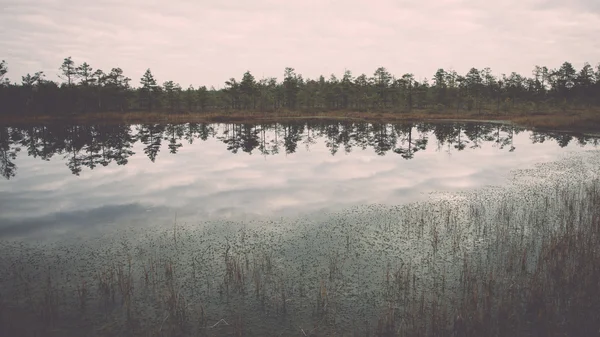 Reflektioner i sjön vatten - retro, vintage — Stockfoto