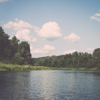 Picturesque river view - retro, vintage