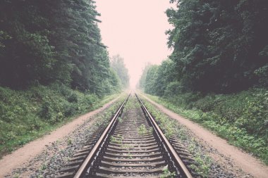 Eski Tren ormanda - retro, vintage