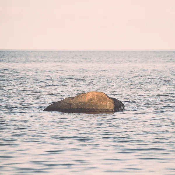 Rocky beach in the baltic sea - retro, vintage — Stock Photo, Image