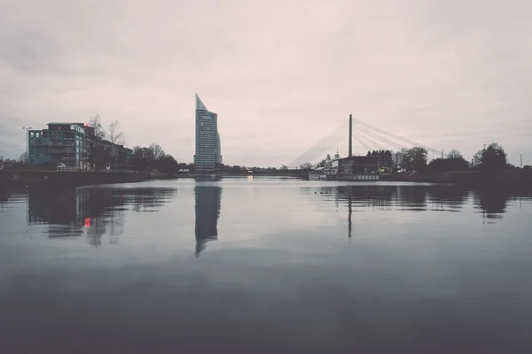 Panorama of the city of Riga, Latvia. - retro, vintage — Stock Photo, Image