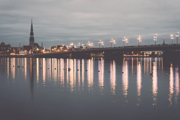 Panorama of the city of Riga, Latvia. - retro, vintage — Stock Photo, Image