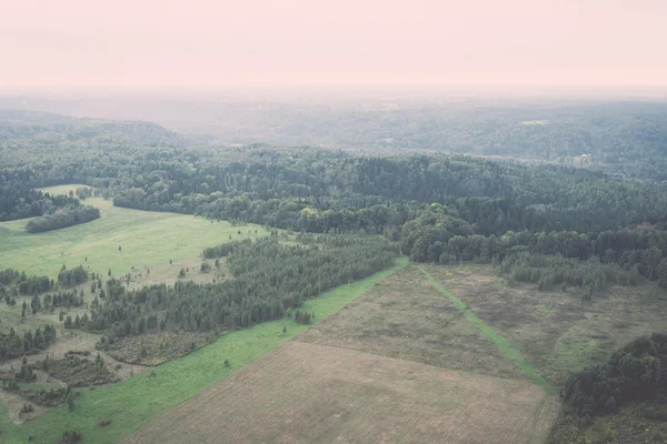 forests and fields from above - retro, vintage