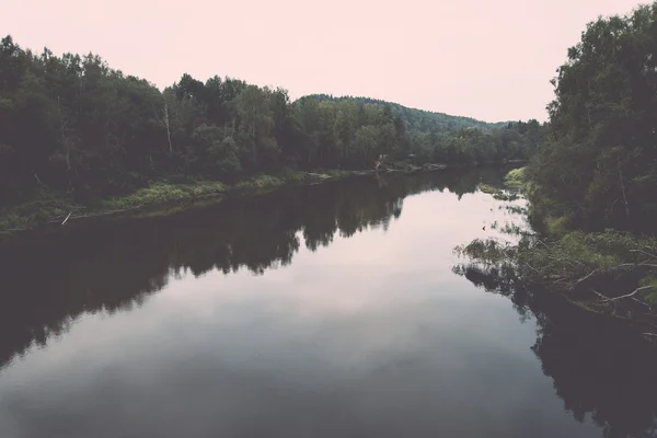 Fiume di Gauja e foreste dall'alto retrò, vintage — Foto Stock