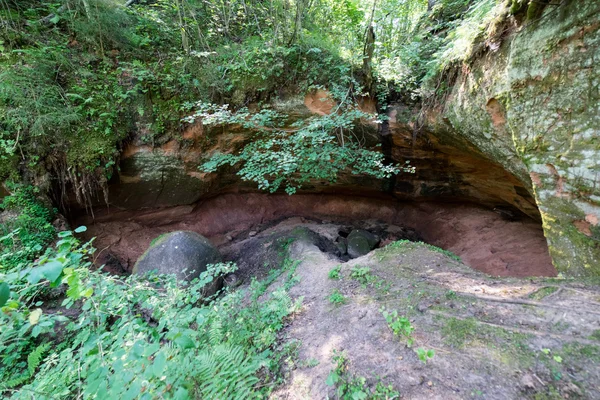 Acantilados de arenisca en el Parque Nacional Gaujas, Letonia —  Fotos de Stock