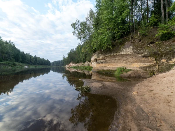 Sandsten klippor i Gaujas nationalpark, Lettland — Stockfoto