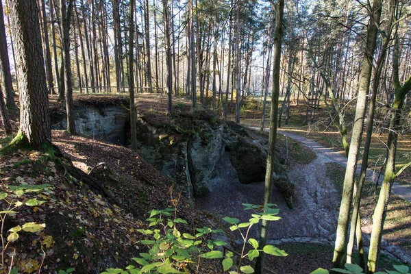 Αρχαία ψαμμίτη για το εθνικό πάρκο Gaujas, Λετονία — Φωτογραφία Αρχείου
