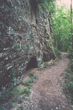 Gaujas Milli Parkı, Letonya - antik kumtaşı kayalıklarla v