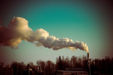 baca ve beyaz duman - retro vintage ile Endüstri Parkı