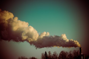 baca ve beyaz duman - retro vintage ile Endüstri Parkı