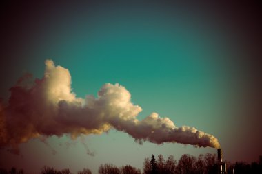 baca ve beyaz duman - retro vintage ile Endüstri Parkı