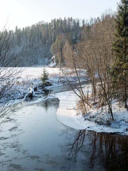 Gelé hiver rivière paysage — Photo