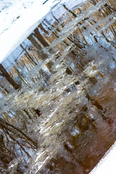 Textures abstraites de glace gelée dans la rivière — Photo