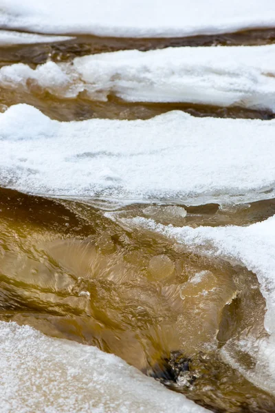 Abstrakte gefrorene Eisstrukturen im Fluss — Stockfoto