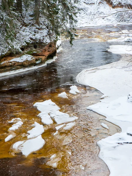 Abstraktní zmrzlého ledu textury v řece — Stock fotografie