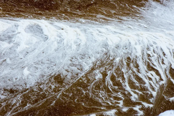 Textures abstraites de glace gelée dans la rivière — Photo