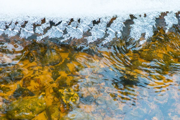 Abstraktní zmrzlého ledu textury v řece — Stock fotografie