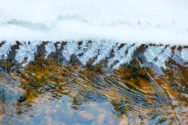 Abstrakte gefrorene Eisstrukturen im Fluss — Stockfoto