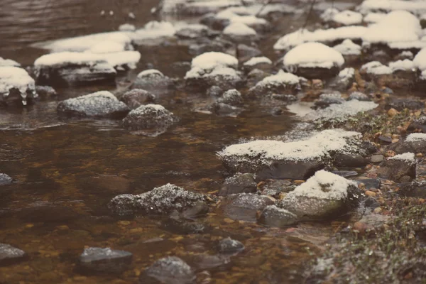 川 - レトロ ビンテージで抽象的な冷凍氷の模様 — ストック写真