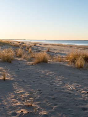 Tersane ve deniz port yakınındaki donmuş beach