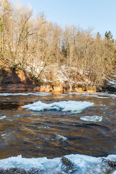 Frozen river in winter — Stock Photo, Image