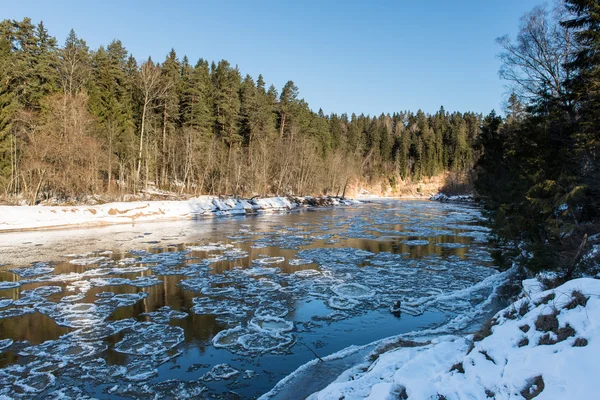 Frozen river in winter — Stock Photo, Image