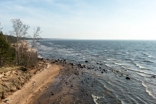 Partvonal Balti-tenger strand sziklák és homok dűnék — Stock Fotó