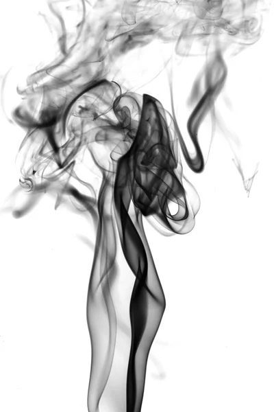 Czarny dym na białym tle — Zdjęcie stockowe