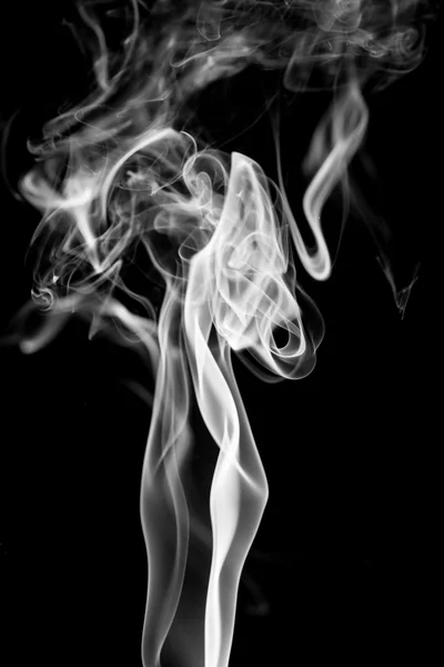 White smoke on black background — Stock Photo, Image