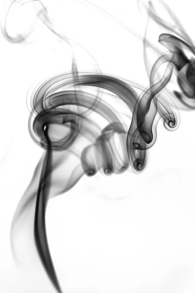 Black smoke on white background — Stock Photo, Image