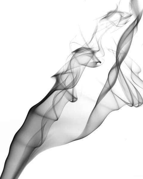 Black smoke on white background — Stock Photo, Image