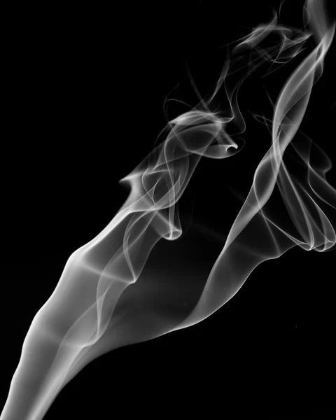 White smoke on black background — Stock Photo, Image