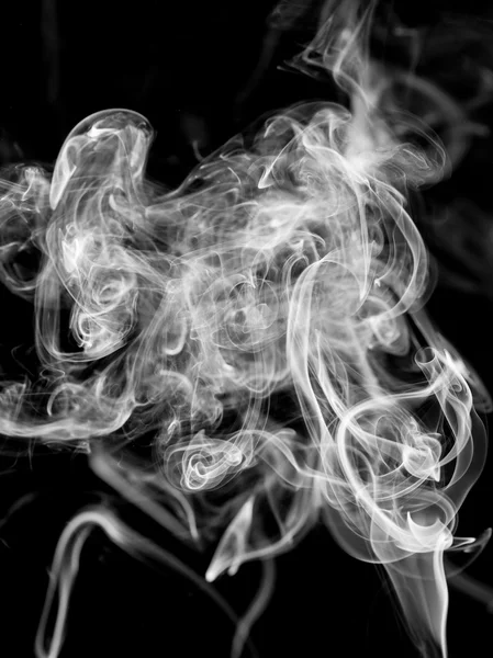 White smoke on black background — Stock Photo, Image