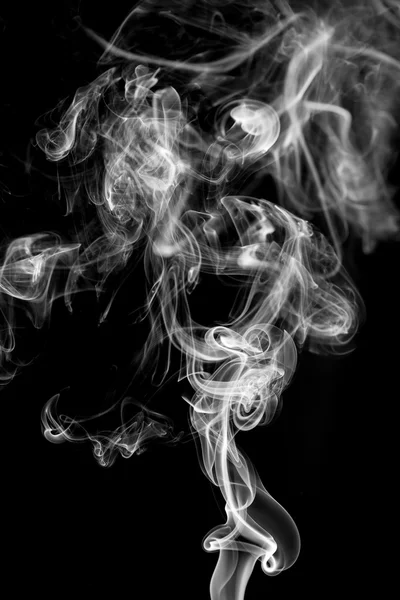 White smoke on black background — Stock Photo, Image