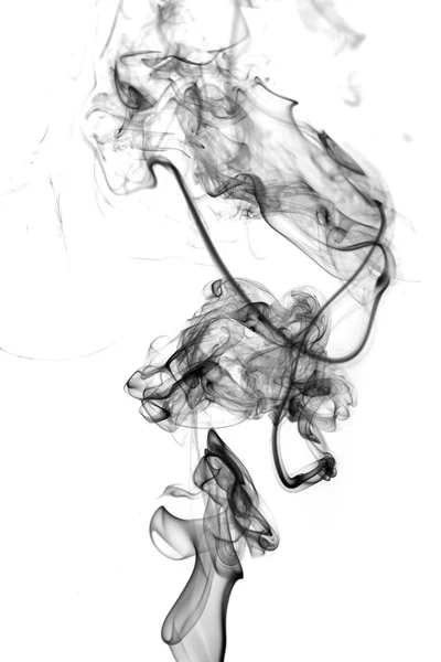 Schwarzer Rauch auf weißem Hintergrund — Stockfoto