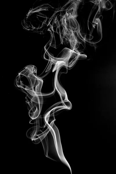 White smoke on black background — Stock Photo, Image