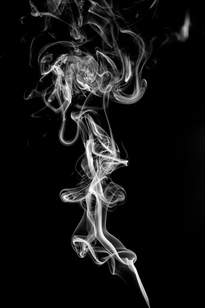 White smoke on black background — Stock Photo, Image