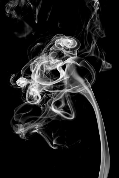White smoke abstract on black background texture