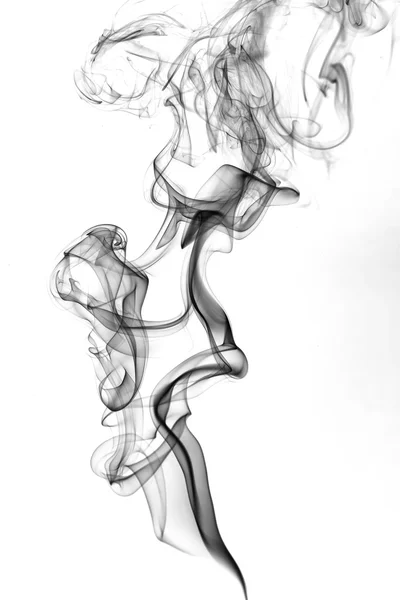 Fekete füst fehér háttér — Stock Fotó