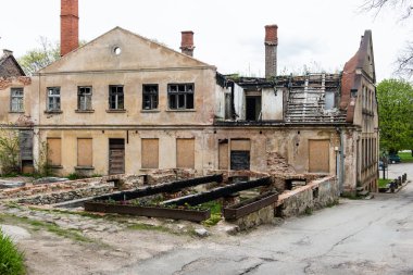 Kuldiga, Letonya eski şehrin tarihi binalar