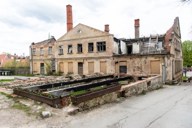 Kuldiga, Letonya eski şehrin tarihi binalar