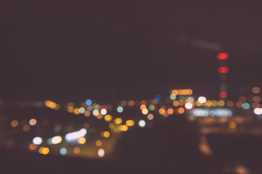 Bulanık gece ışıkları filialı üzrə - vintage etkisi