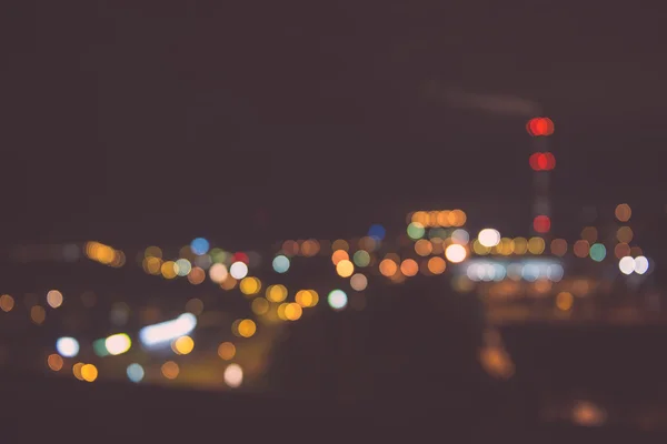シティ - ヴィンテージ効果でぼやけた夜景 — ストック写真