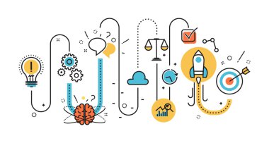 Başlatma işlemi Web sitesi banner ve açılış sayfası için grafiği