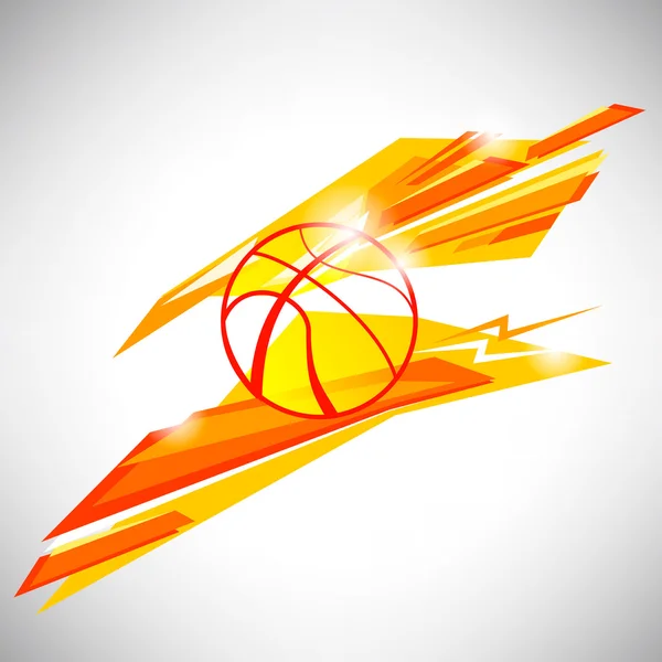 Baloncesto pelota en líneas abstractas triangulares y formas backgrou — Vector de stock